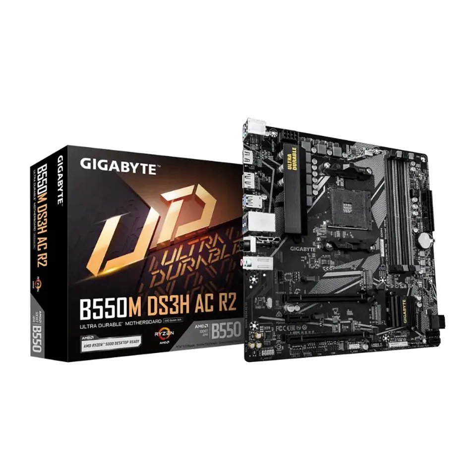 Placa Madre Gigabyte B550M DS3H AC R2, AM4 DDR4, M.2 mATX 1