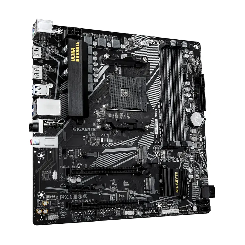 Placa Madre Gigabyte B550M DS3H AC R2, AM4 DDR4, M.2 mATX 3