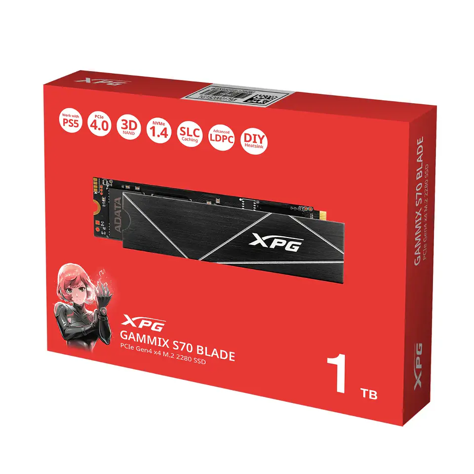 Unidad SSD XPG Gammix S70 Blade 1TB NVMe PCIe 4.0, 7.400MB/s 1