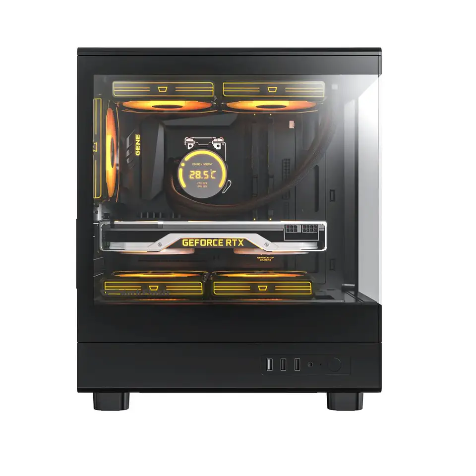 Gabinete Gamer Darkflash DB330M Panel Vidrio 3Fan ARGB mATX BK 4