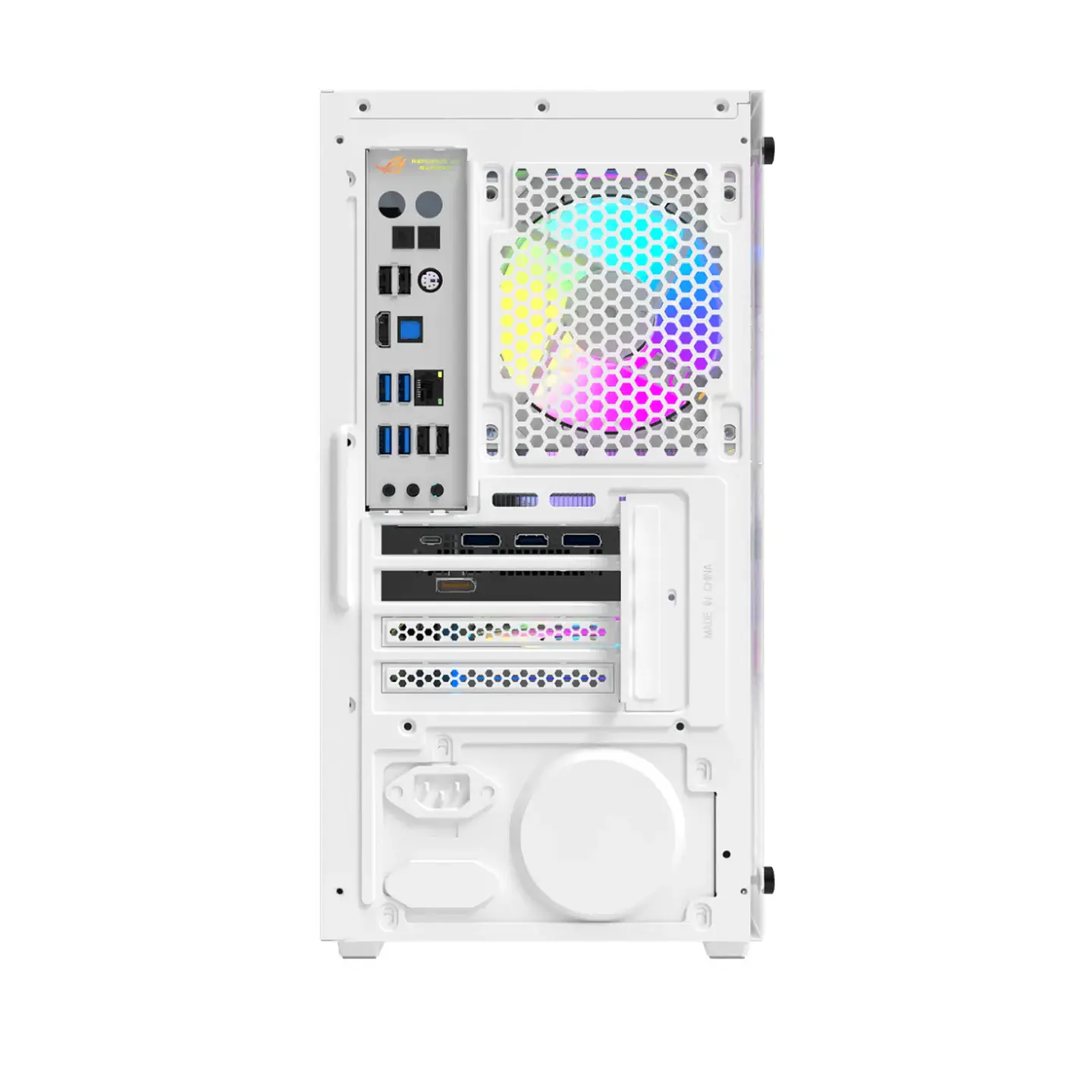 Gabinete Gamer Darkflash M305 Panel Vidrio 3Fan ARGB mATX White 4