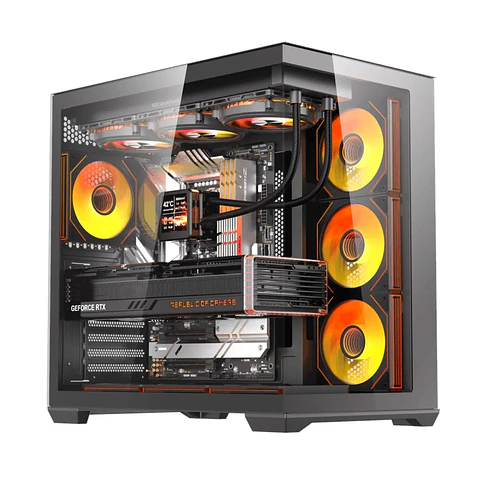 Gabinete Gamer Darkflash C280 7 Fan ARGB  E-ATX Black