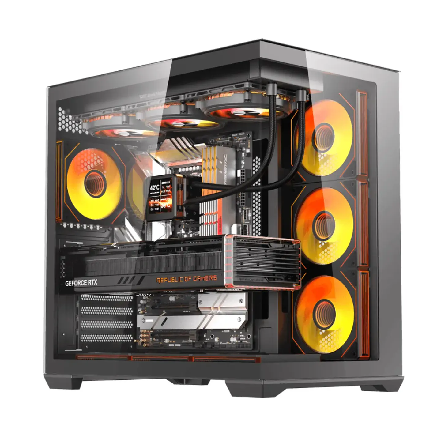 Gabinete Gamer Darkflash C280 7 Fan ARGB  E-ATX Black 1
