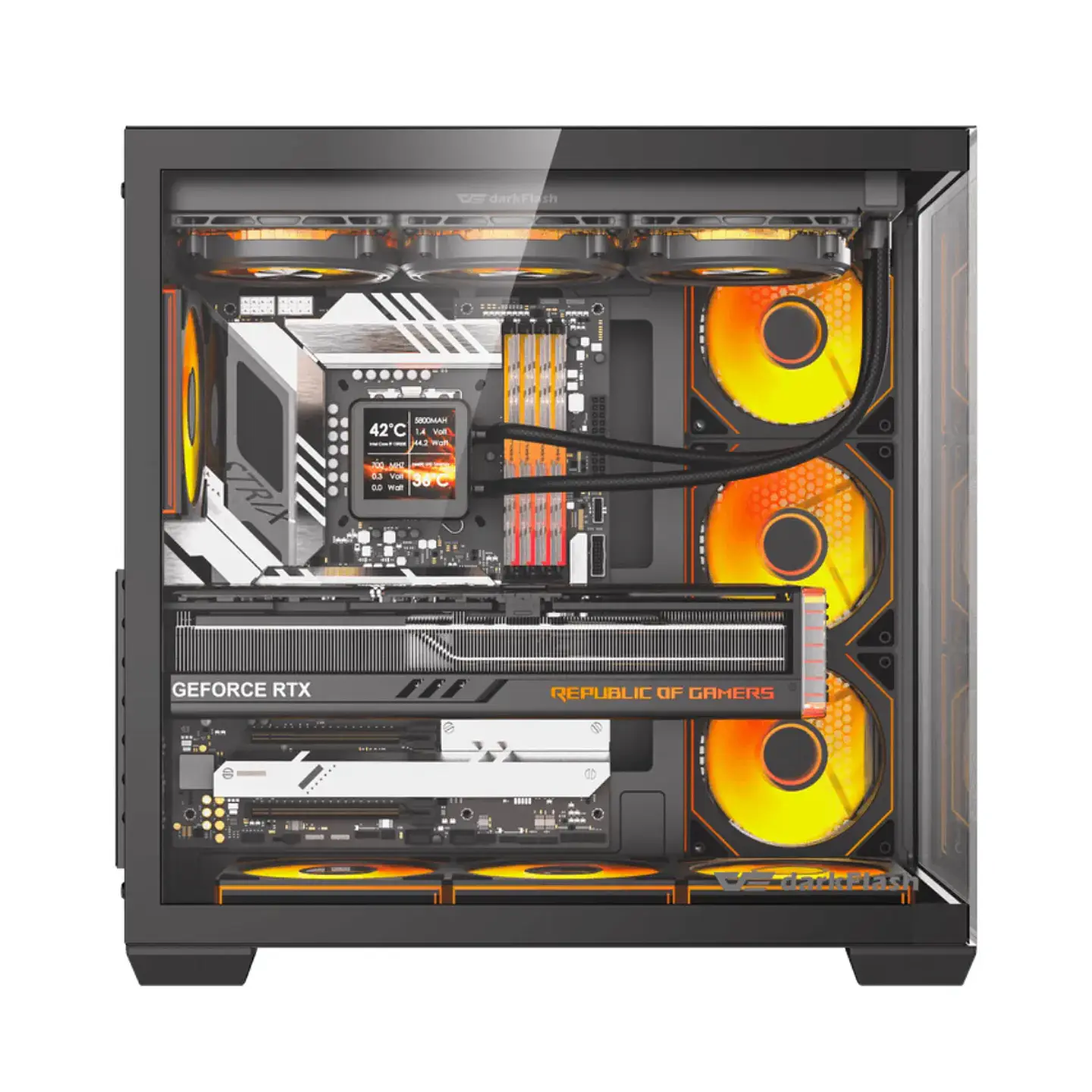 Gabinete Gamer Darkflash C280 7 Fan ARGB  E-ATX Black 2