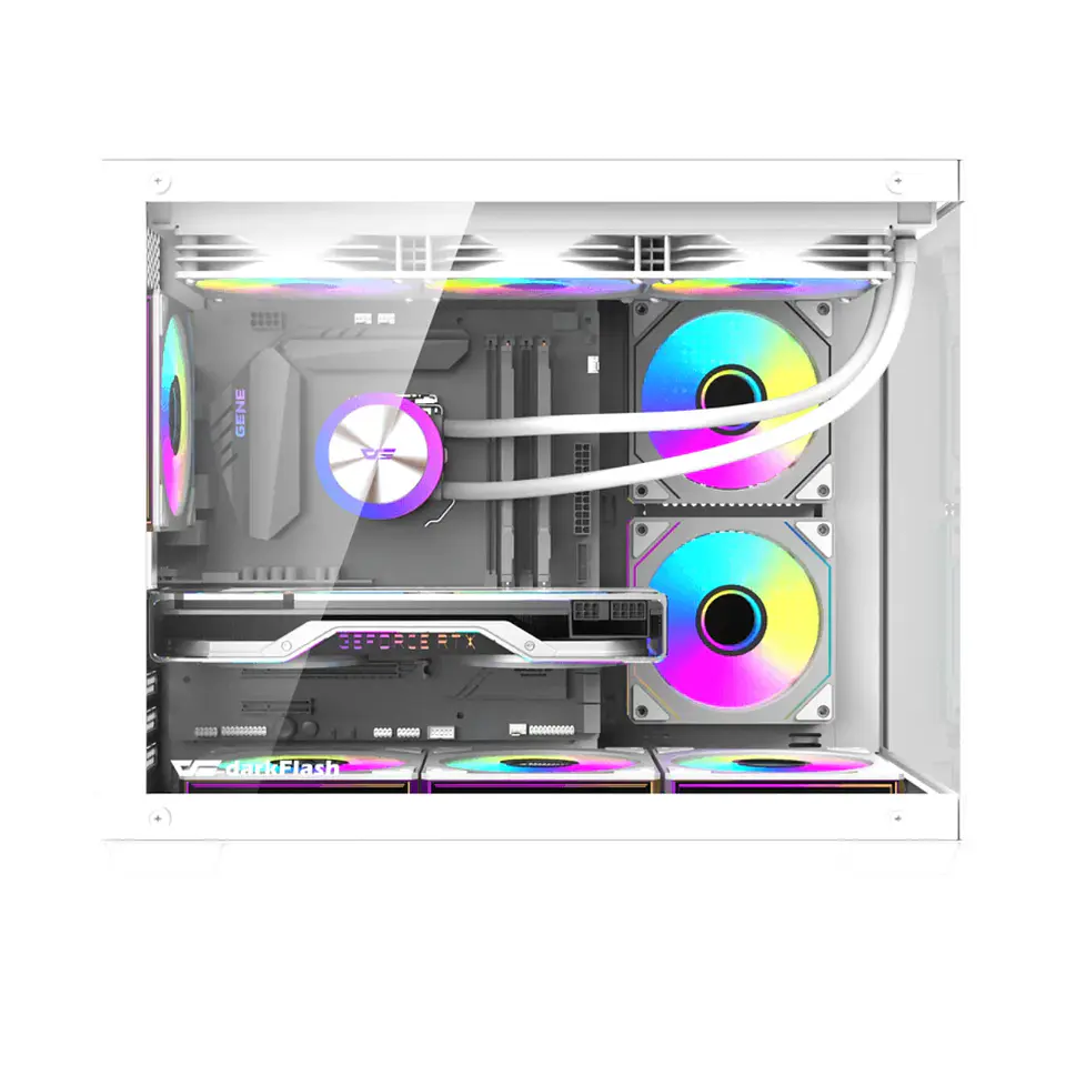 Gabinete Gamer Darkflash B275 Pro Vidrio 6Fan ARGB mATX White 2