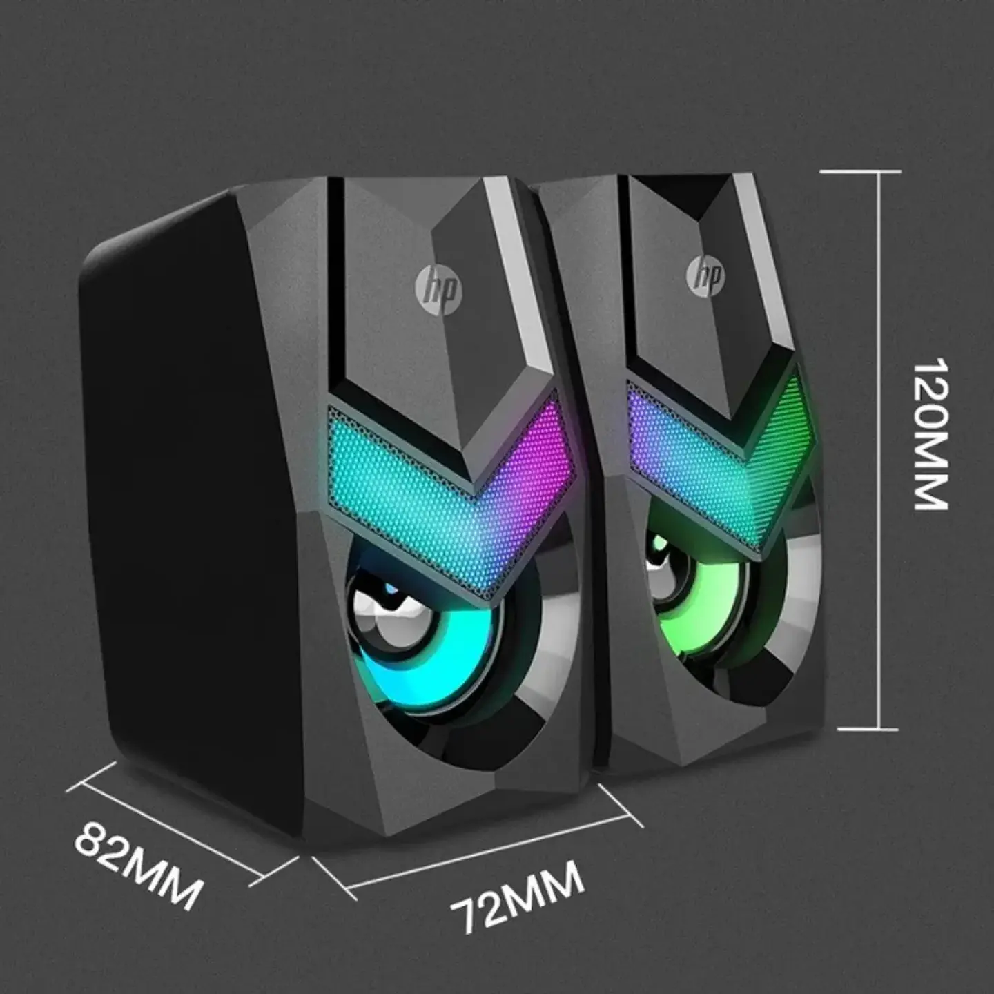 Parlantes Gamer HP DHE-6000, RGB, 6W RGB, USB/jack 3.5mm 3