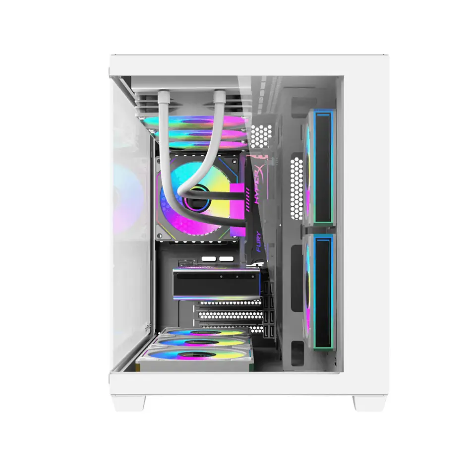 Gabinete Gamer Darkflash B275 Pro Vidrio 6Fan ARGB mATX White 3