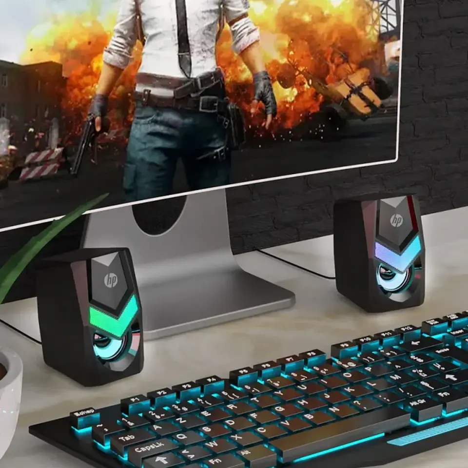 Parlantes Gamer HP DHE-6000, RGB, 6W RGB, USB/jack 3.5mm 4