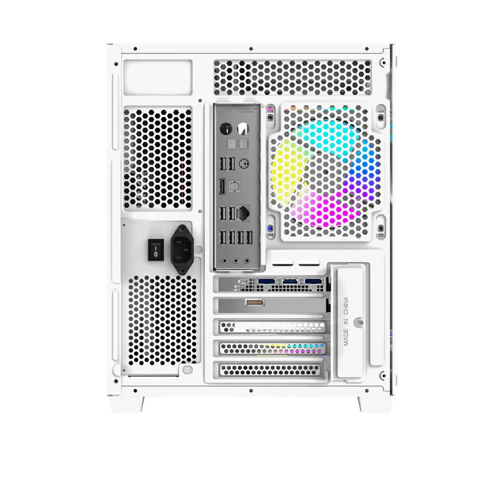 Gabinete Gamer Darkflash B275 Pro Vidrio 6Fan ARGB mATX White 4