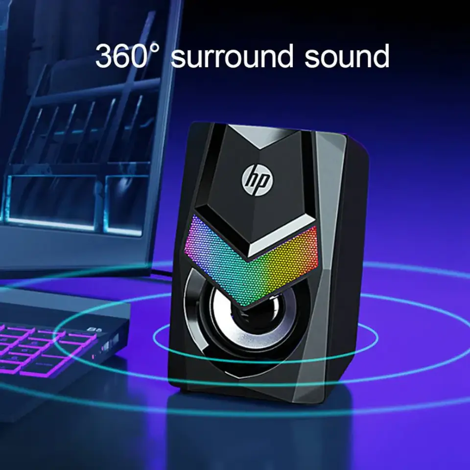 Parlantes Gamer HP DHE-6000, RGB, 6W RGB, USB/jack 3.5mm 5