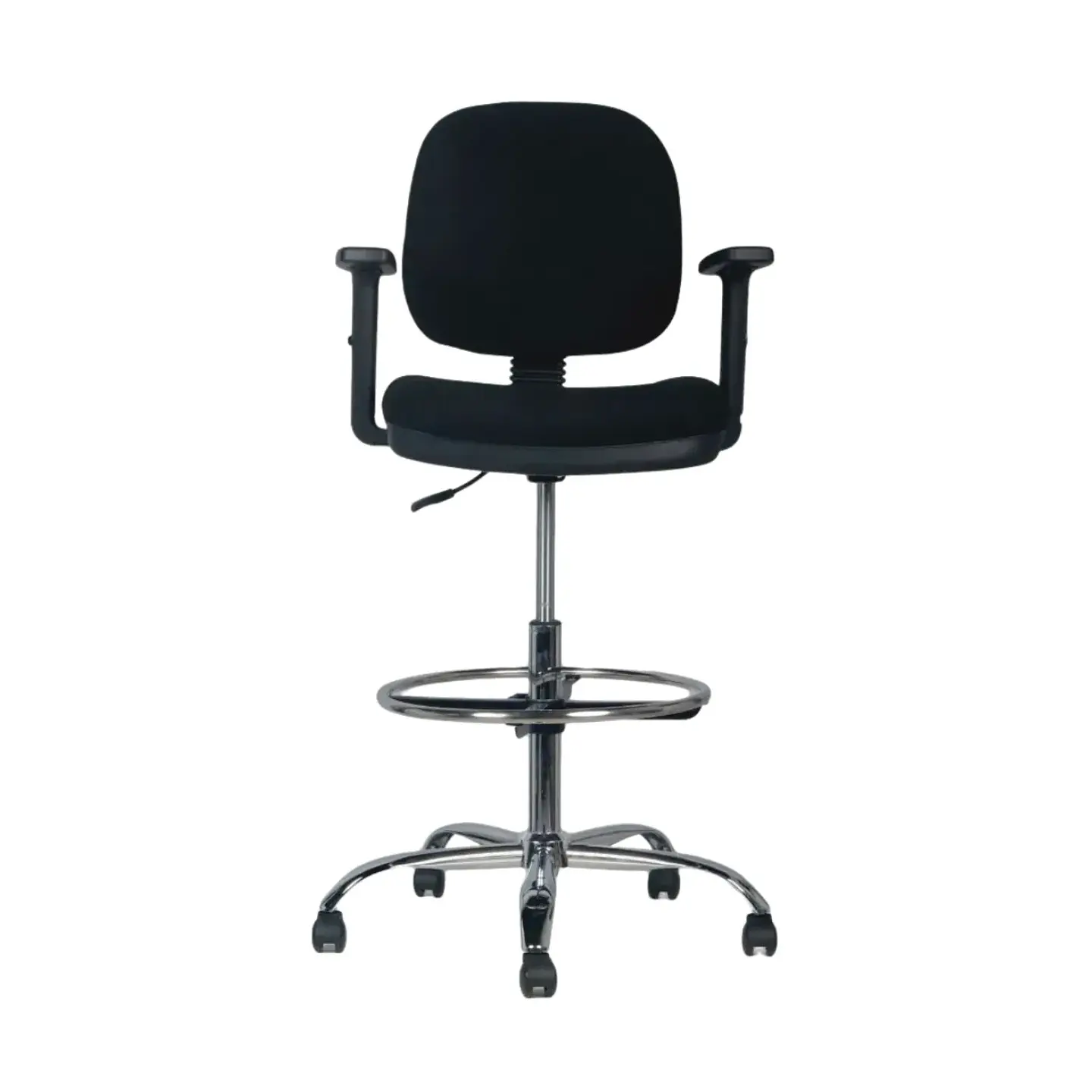 Silla Escritorio Cajero Alta Vanto Flex Negro con Brazos 2D Apoya Pies 1
