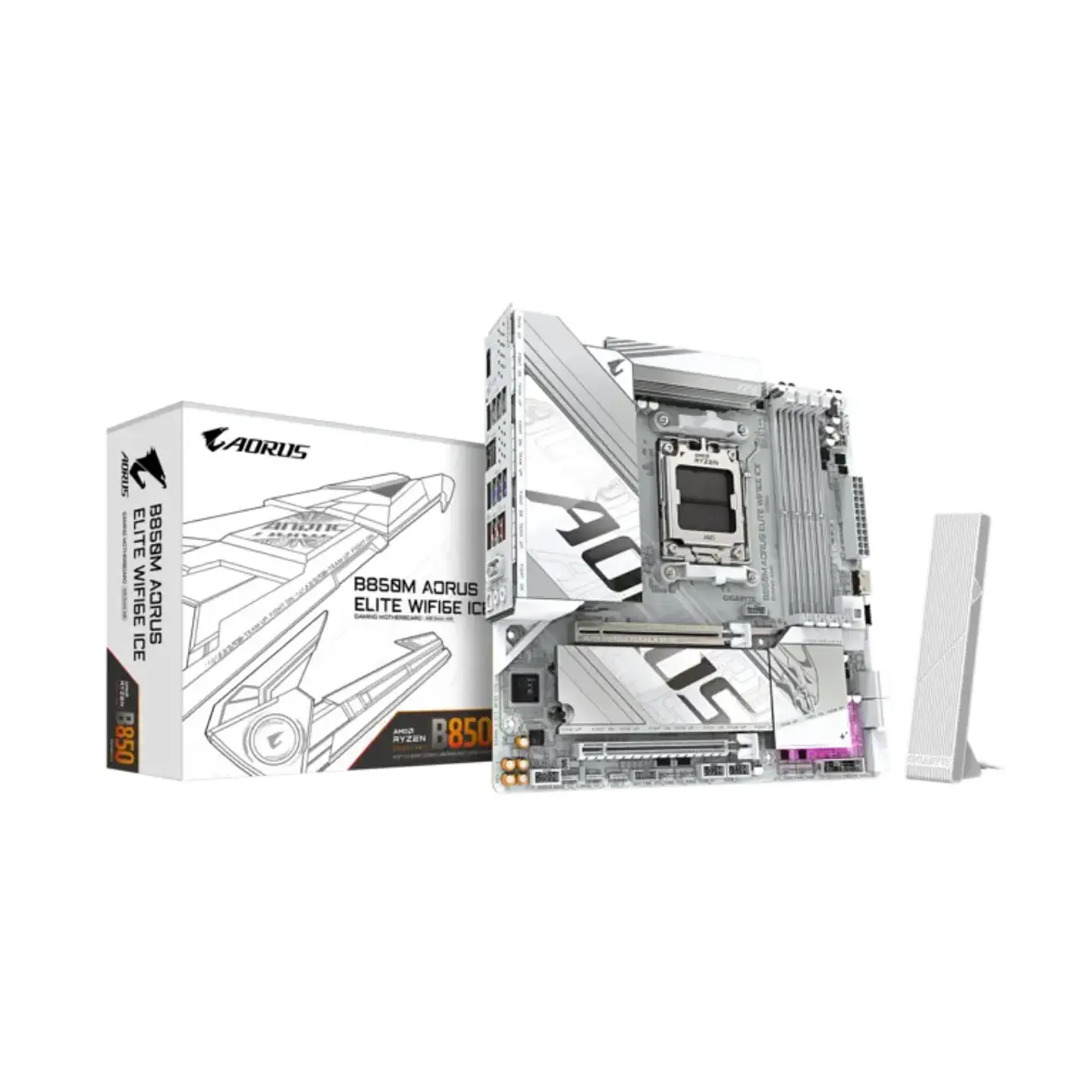 Placa Madre Aorus B850M Elite Wifi6E ICE AM5 DDR5 mATX 1