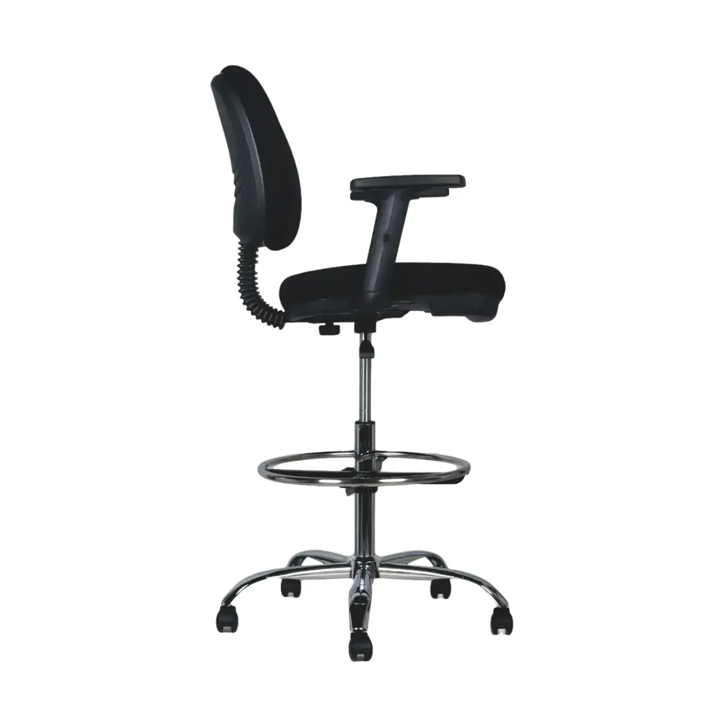 Silla Escritorio Cajero Alta Vanto Flex Negro con Brazos 2D Apoya Pies 2