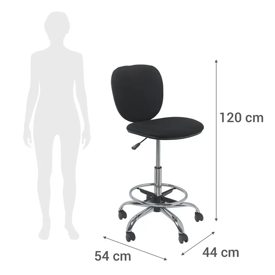 Silla Oficina Cajero Alta Vanto MAX Negro Sin Brazos Apoya Pies 4