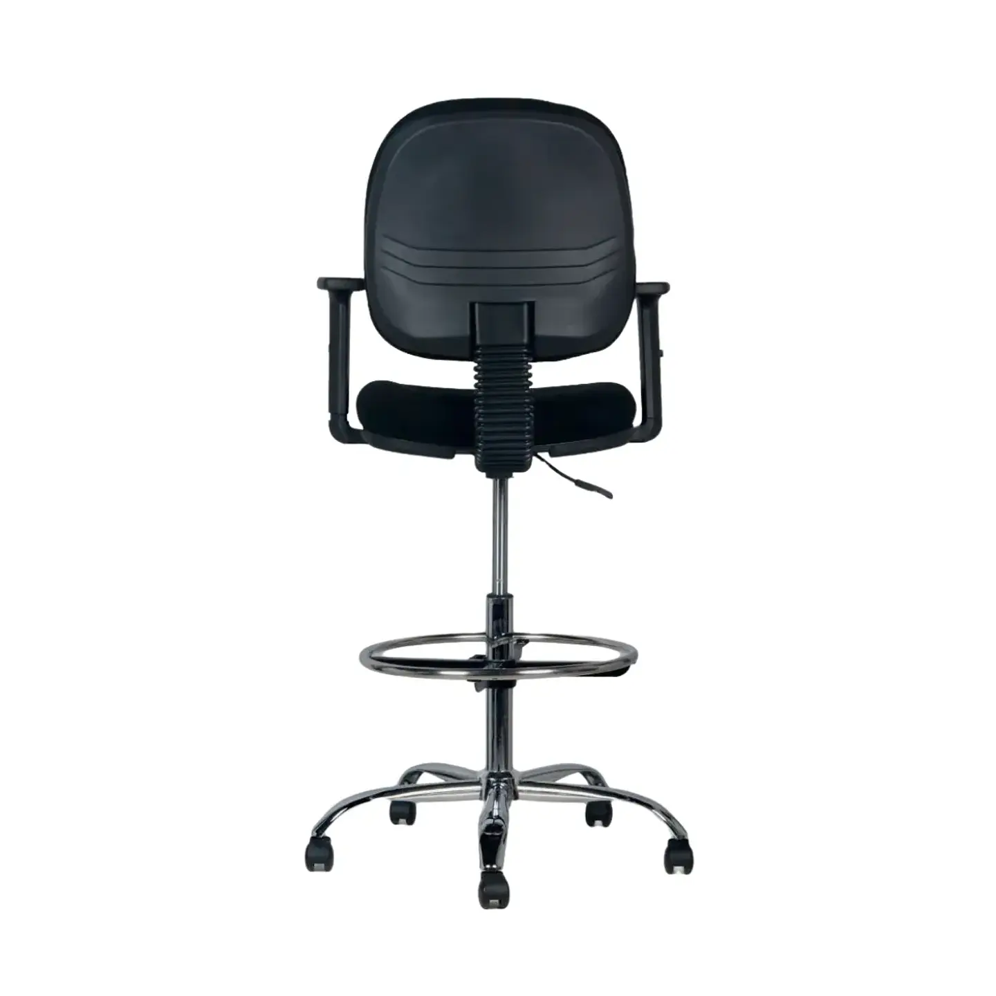 Silla Escritorio Cajero Alta Vanto Flex Negro con Brazos 2D Apoya Pies 3