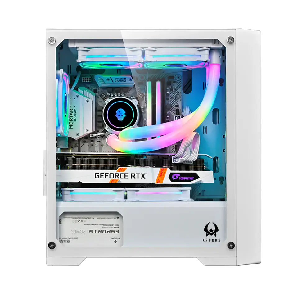 Gabinete Kronos Wind Vidrio templado, RGB, 3Fan mATX, Blanco 3