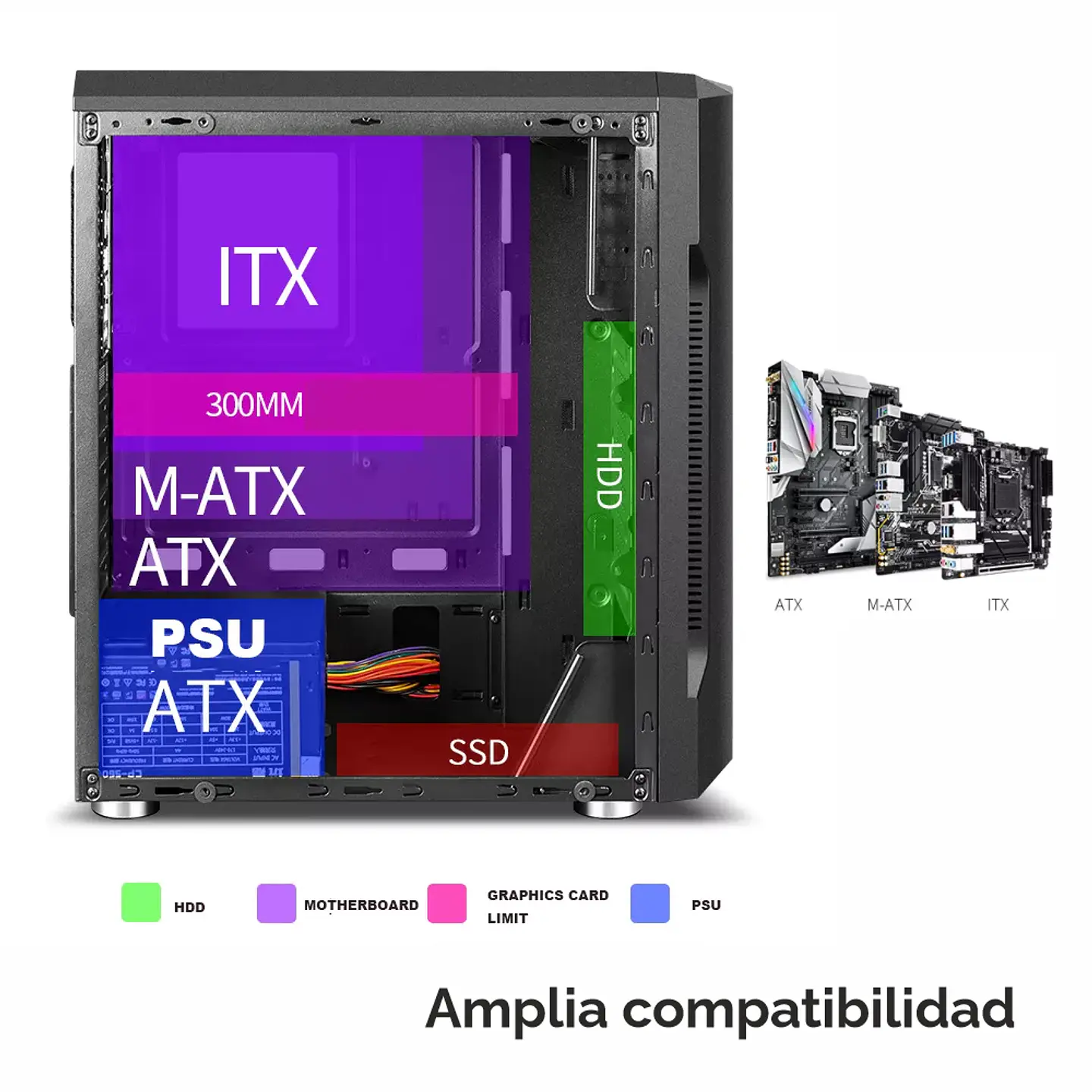 Gabinete Fantech Strike CG72 RGB, ATX, 3.0 USB - Negro 6