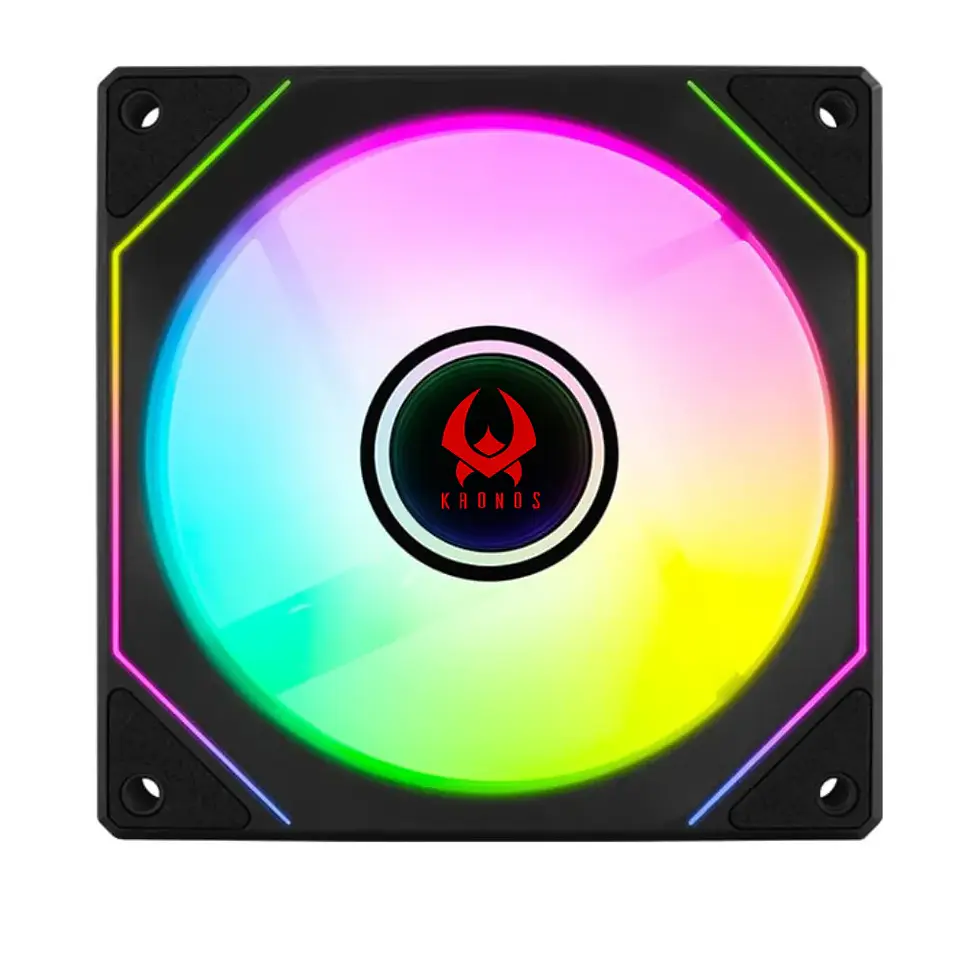 Ventilador Gabinete PC Kronos Eurus, ARGB, 120mm, PWM, Black 1
