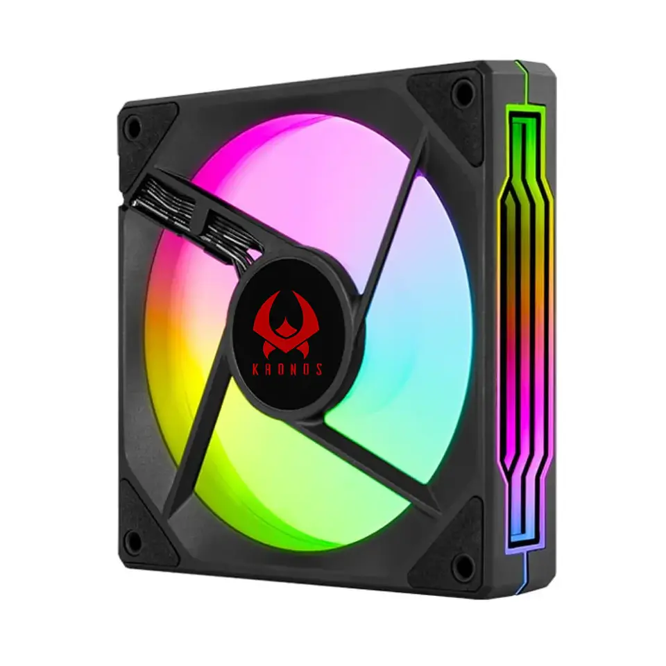 Ventilador Gabinete PC Kronos Eurus, ARGB, 120mm, PWM, Black 2