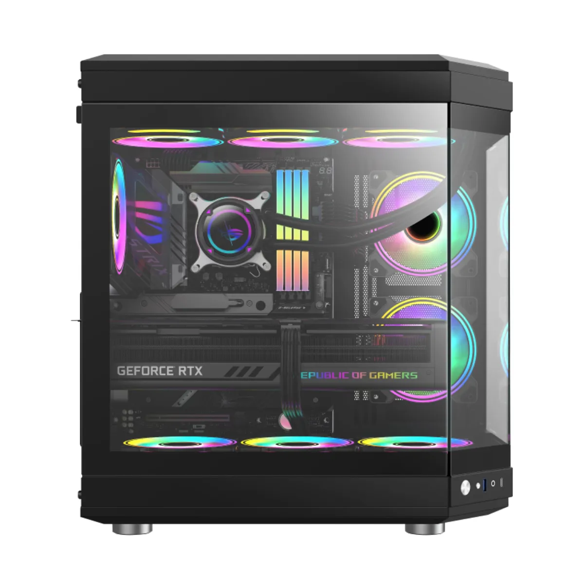 Gabinete Kronos Atlantis ATX Vidrio Templado, USB 3.0, Black