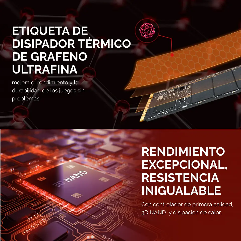 Unidad SSD KingSpec XG7000 2TB, M.2 NVMe PciE-4, 7400 MB/s 5