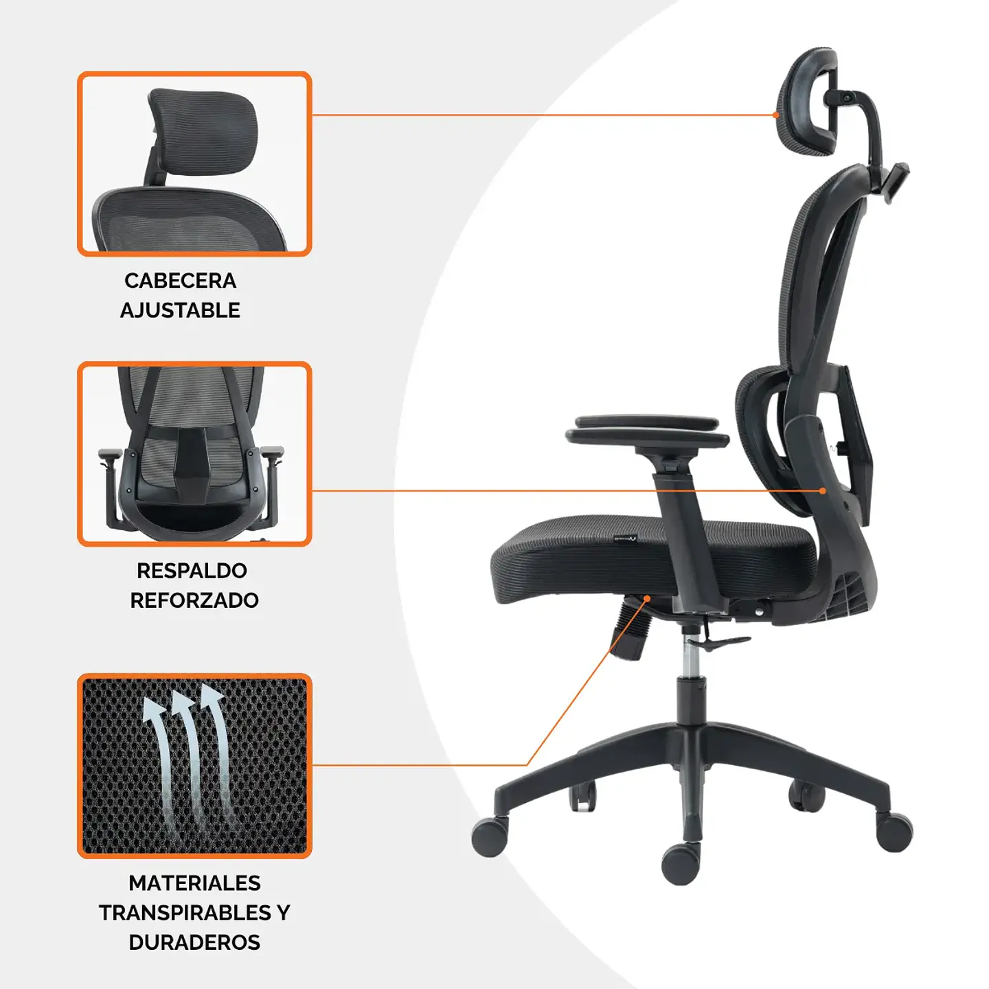 Silla Escritorio Vanto Elevate Oficina Ejecutiva Ajuste Lumbar 4