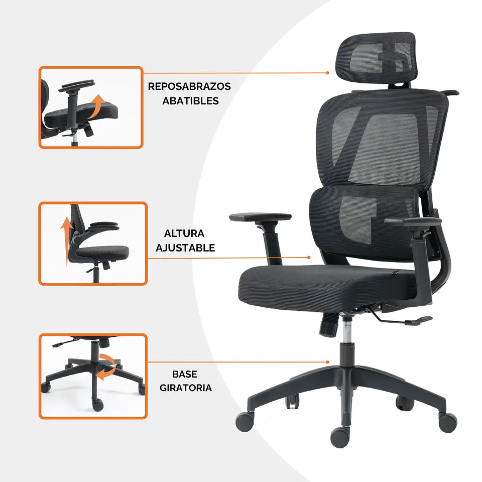 Silla Escritorio Vanto Elevate Oficina Ejecutiva Ajuste Lumbar 5