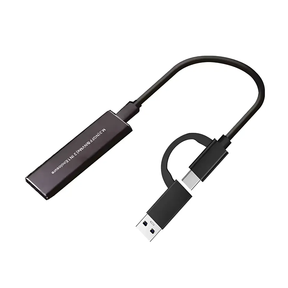 Cofre SSD Kingspec COF221, M.2 NVMe 10Gbps / SATA 6Gbps USB-C OTG 1