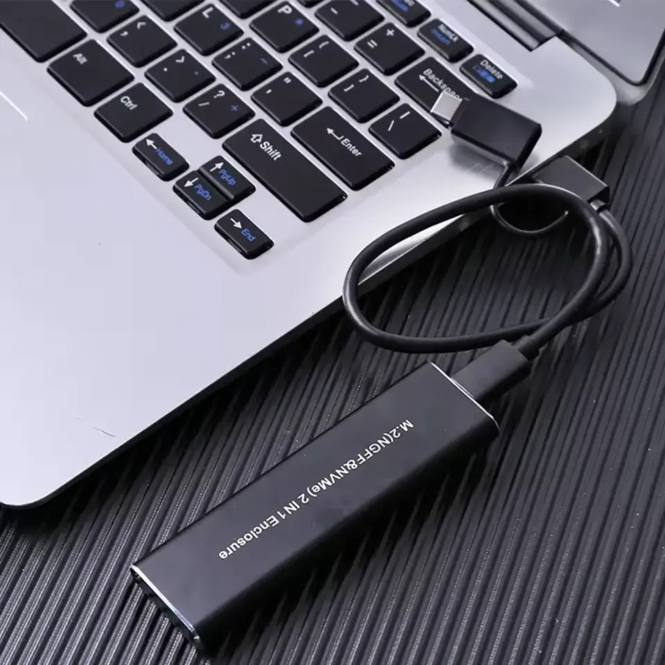 Cofre SSD Kingspec COF221, M.2 NVMe 10Gbps / SATA 6Gbps USB-C OTG 3