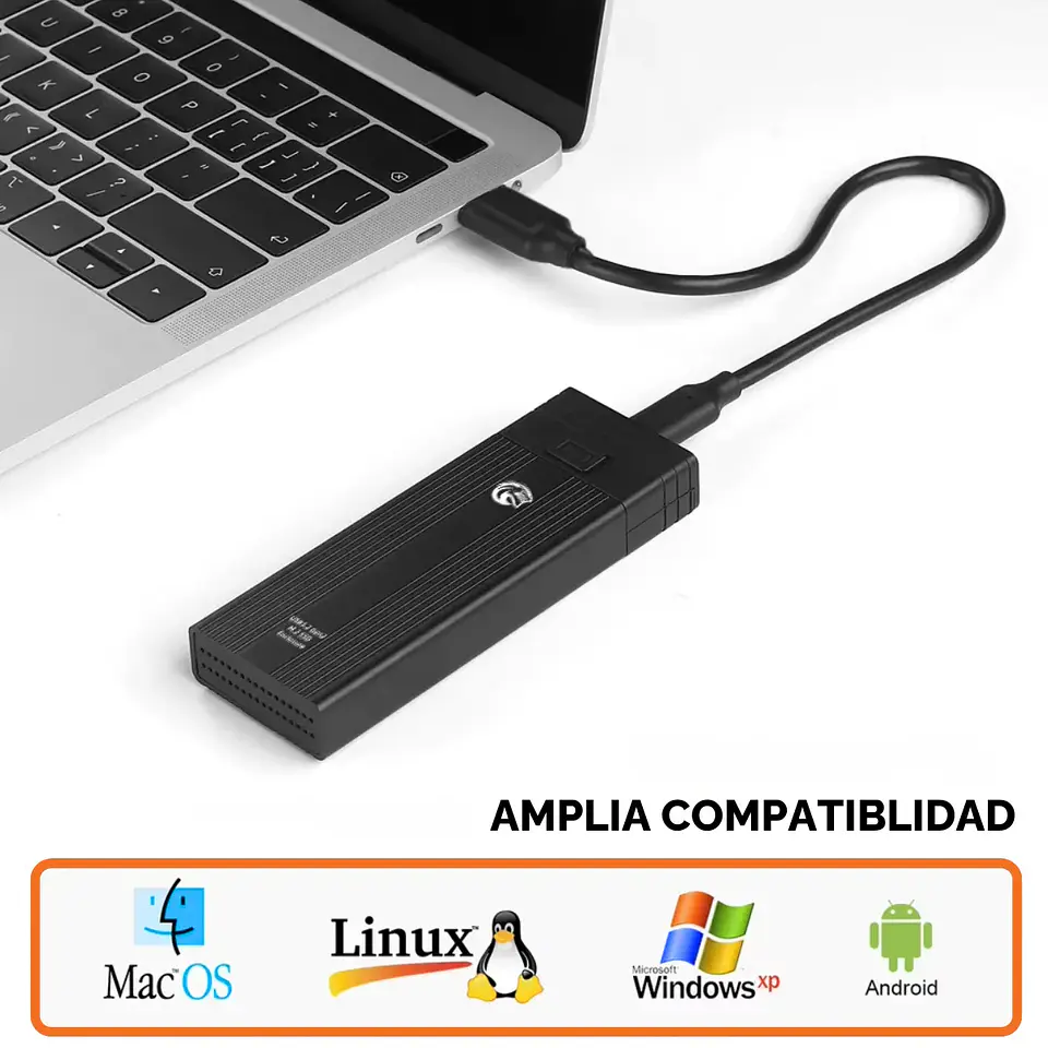 Cofre SSD Kingspec COF222, M.2/SATA/USB 10Gbps + Hub Usb/Tf/Sd 5