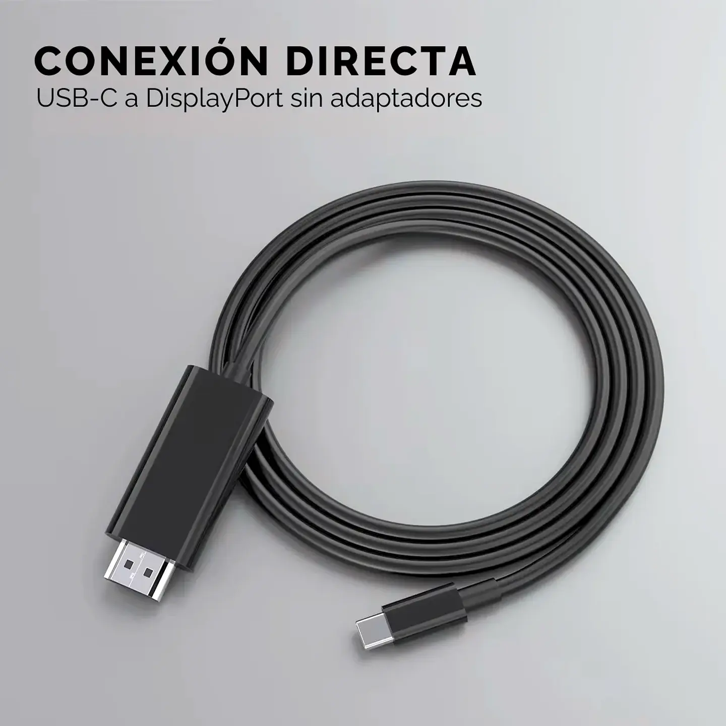 Cable USB Tipo C a DisplayPort 1.4 4K 60Hz 1.8 Mts Win/Mac 2