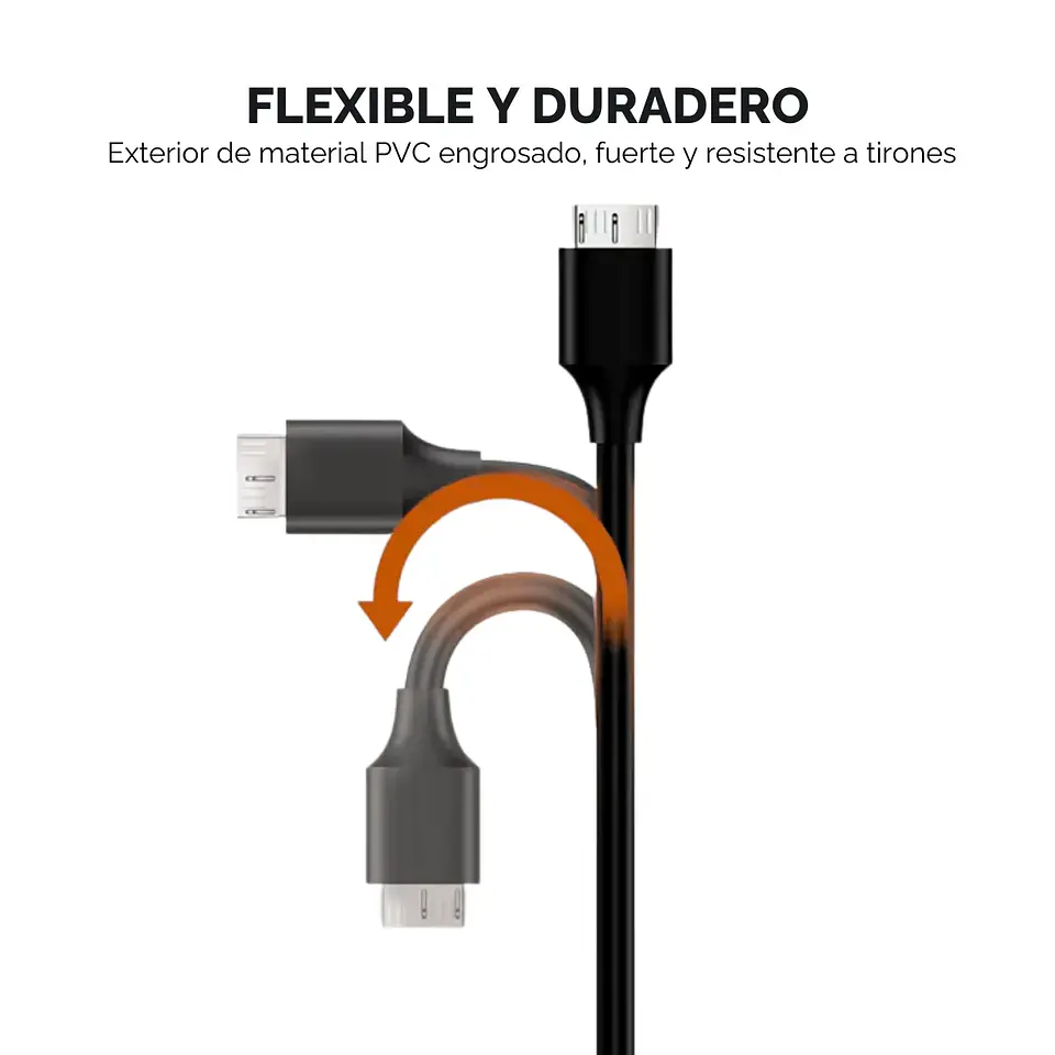 Cable USB-C a Micro USB 3.0 SuperSpeed 1Mts 5Gbps Cobre 3