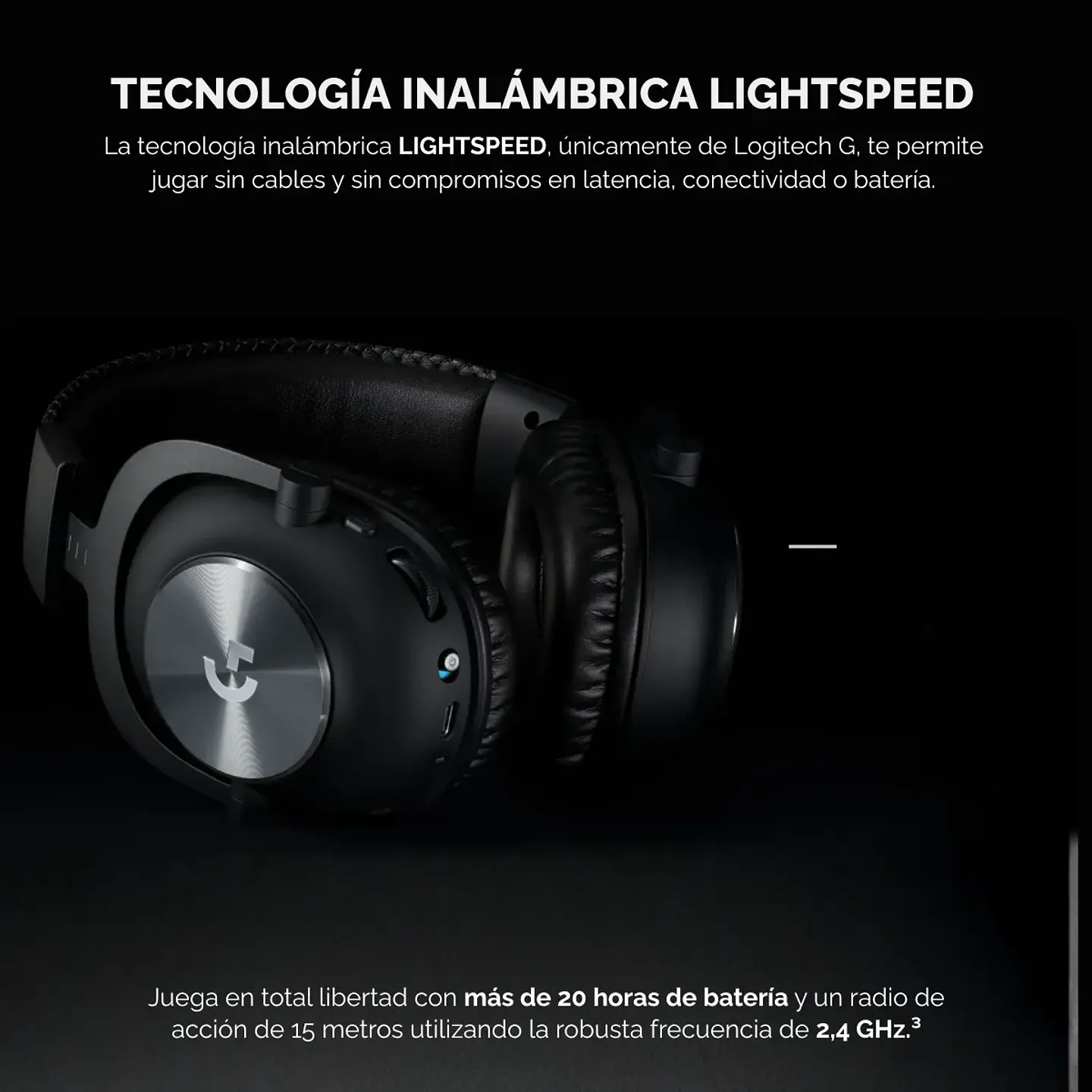 Audífonos Inalámbricos Logitech Gaming Pro X 2.4GHz, LightSpeed 4