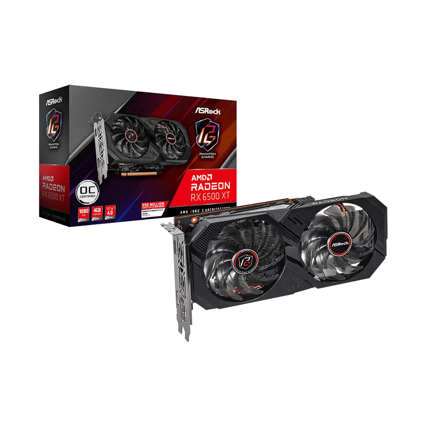 Tarjeta de Video ASRock RX 6500 XT Phantom Gaming 4GB OC 1