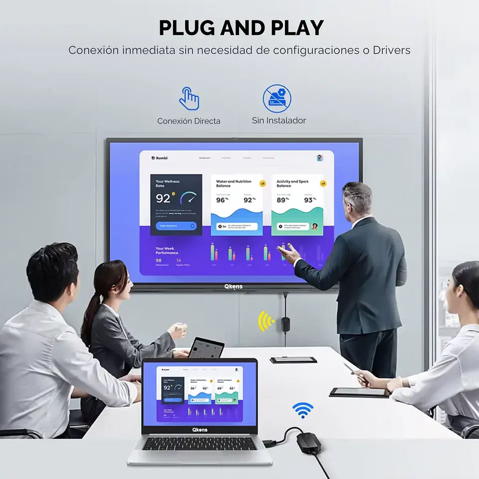 Adaptador Extensor Inalámbrico HDMI  FHD 60Hz 2.4/5Ghz 20mts 3