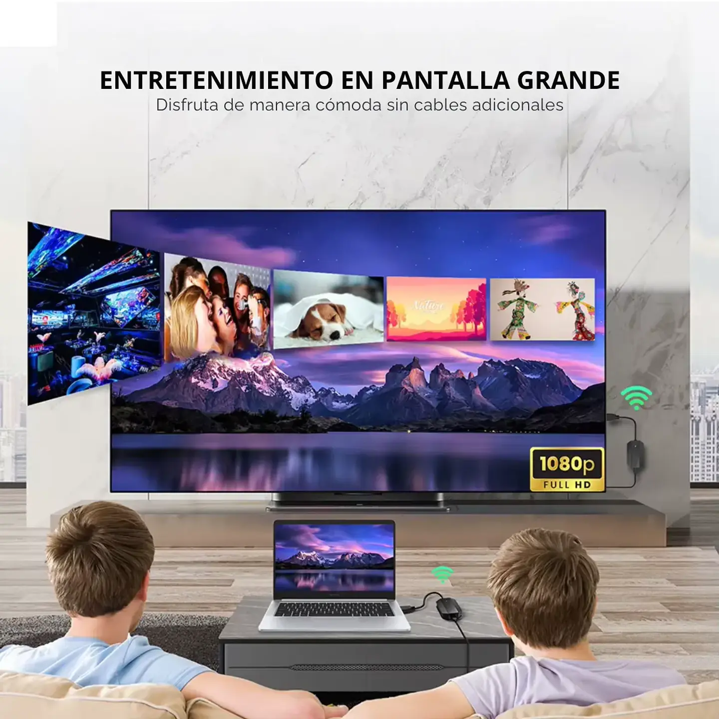 Adaptador Extensor Inalámbrico HDMI  FHD 60Hz 2.4/5Ghz 20mts 4