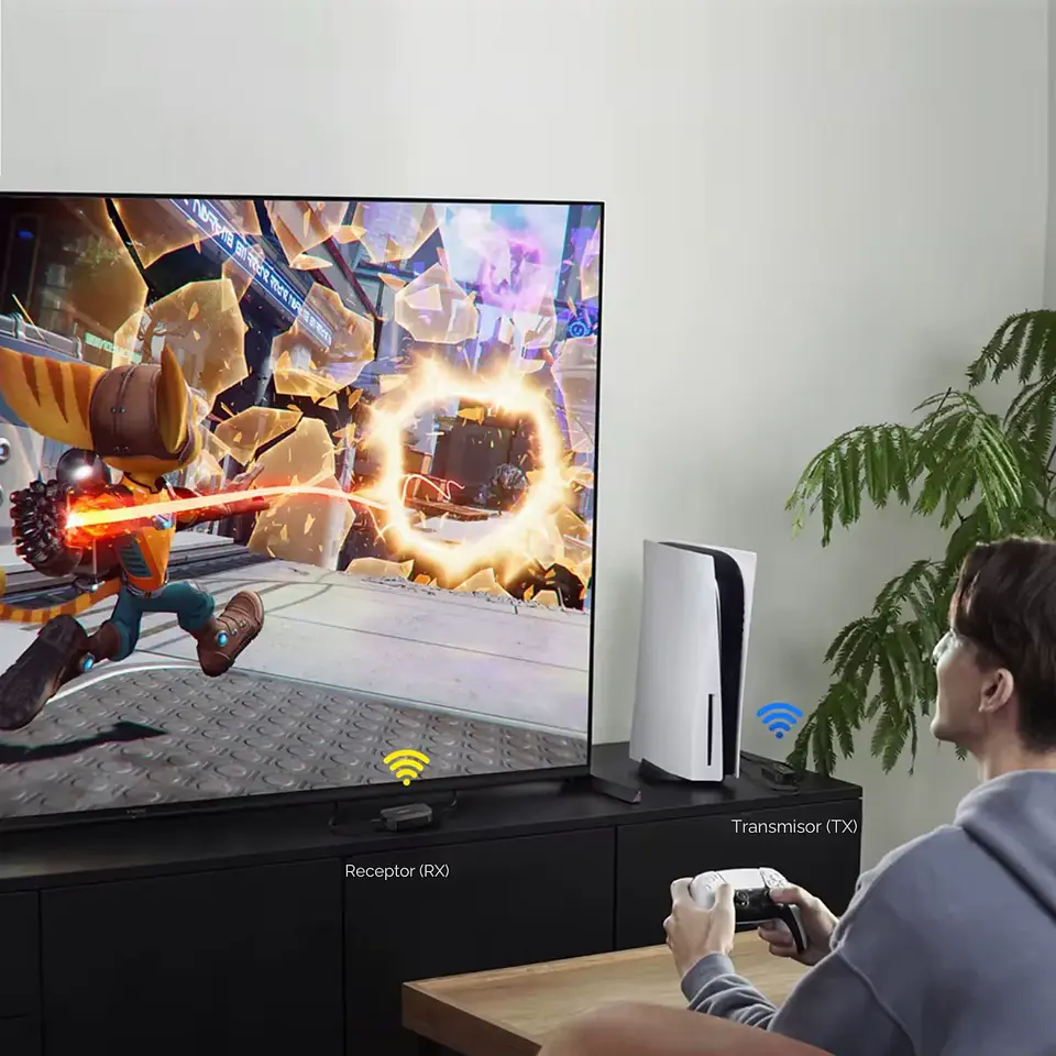 Adaptador Extensor Inalámbrico HDMI  FHD 60Hz 2.4/5Ghz 20mts 5