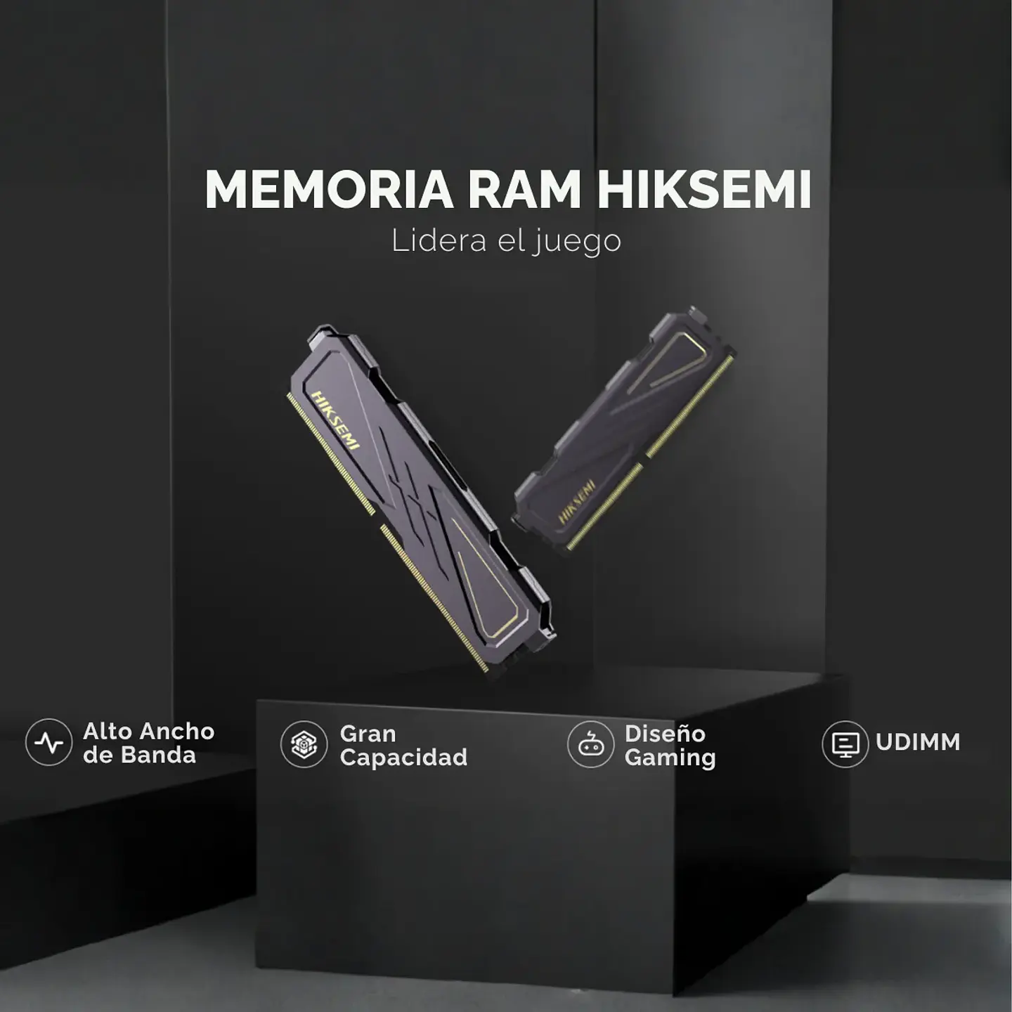 Memoria Ram Hiksemi Armor Black 16GB DDR4 3200Mhz CL22 UDIMM 5