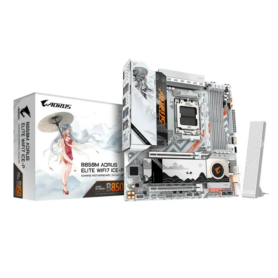 Placa Madre Aorus B850M ELITE WIFI7 ICE-P, AM5 DDR5 mATX 1