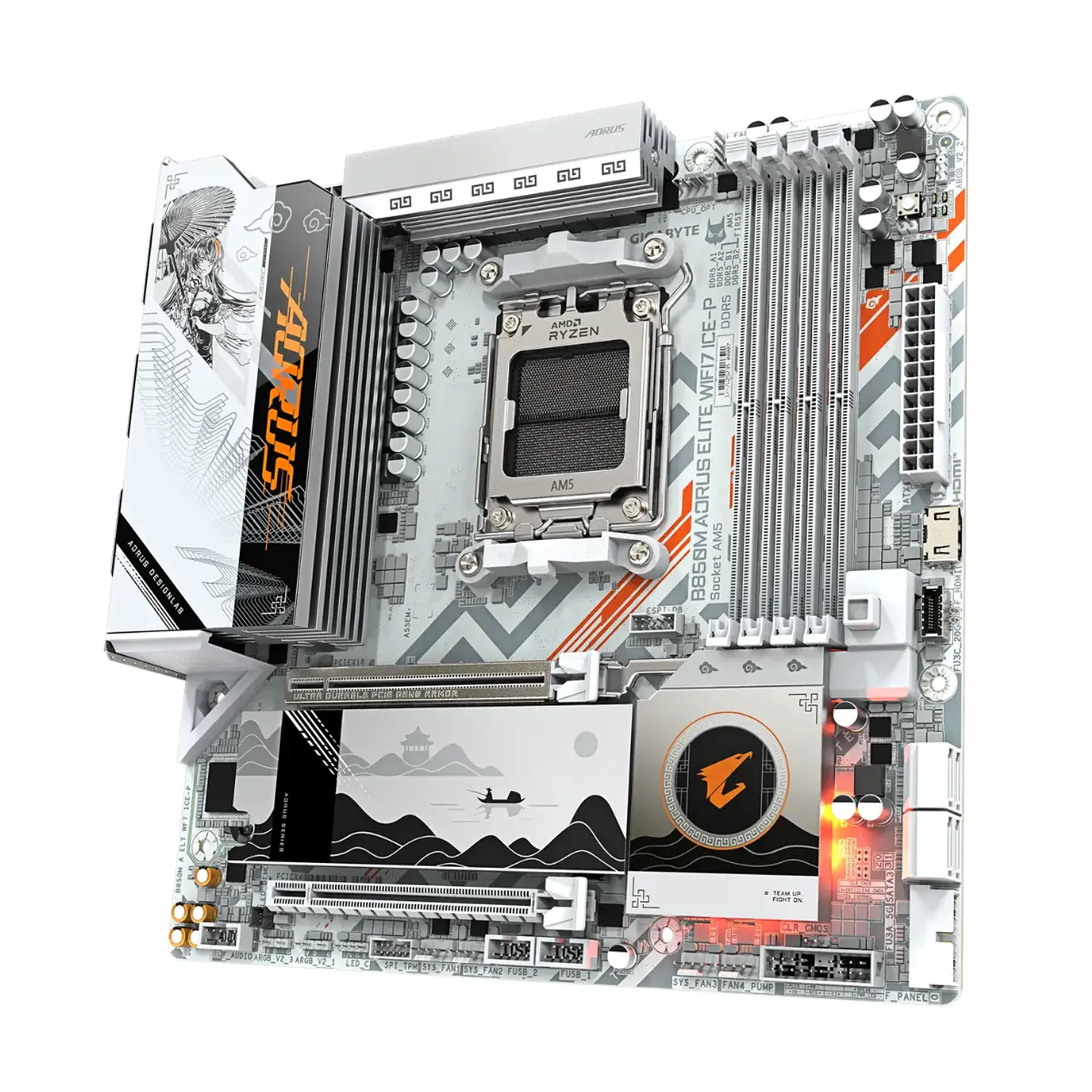 Placa Madre Aorus B850M ELITE WIFI7 ICE-P, AM5 DDR5 mATX 2