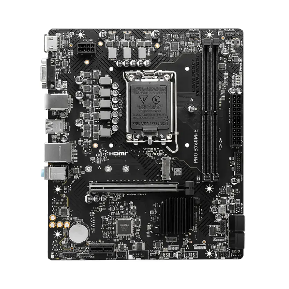 Placa Madre MSI PRO B760M-E DDR5 LGA 1700 M.2  Micro ATX 3