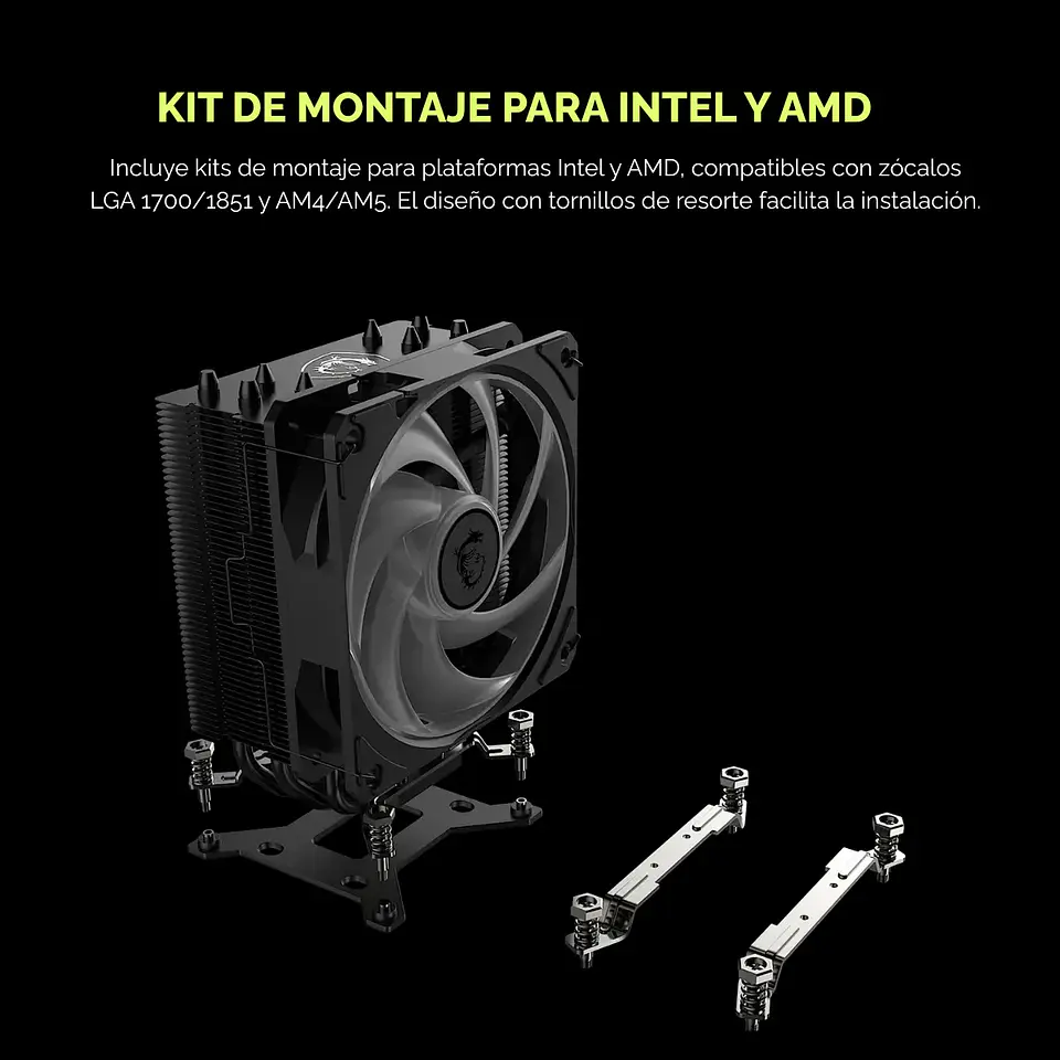 Disipador de Aire CPU MSI MAG CoreFrozr AA13 Intel/AMD ARGB 7