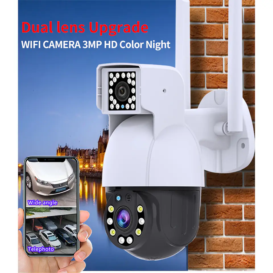 Cámara Doble Inalámbrica IP, Movimiento Infrarrojo, WiFi, Full HD 4
