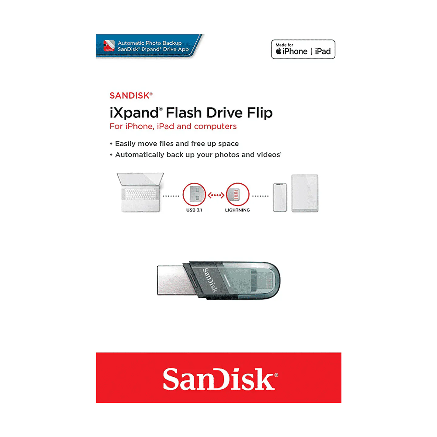 Pendrive SanDisk iXpand Para Iphone, Ipad - 64 GB 2