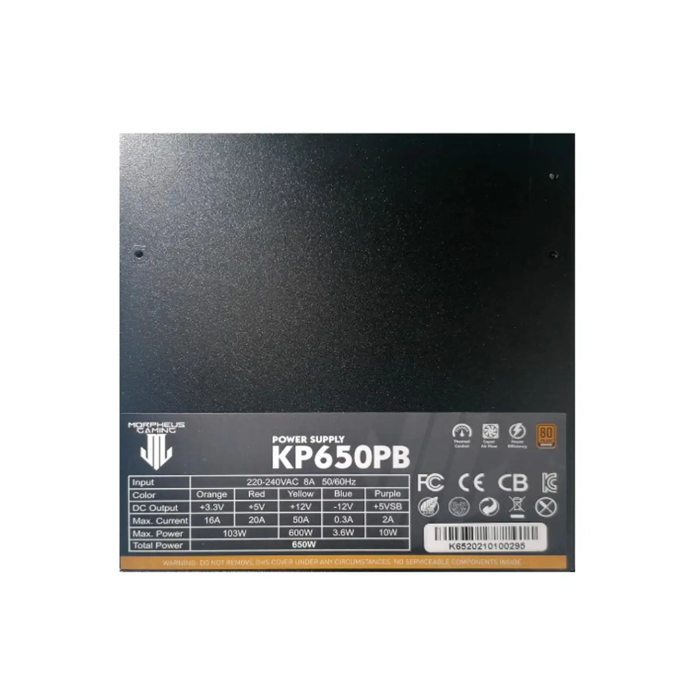Fuente de Poder Morpheus KP650PB de 650W (Certificado 80+ Bronce, ATX) 3