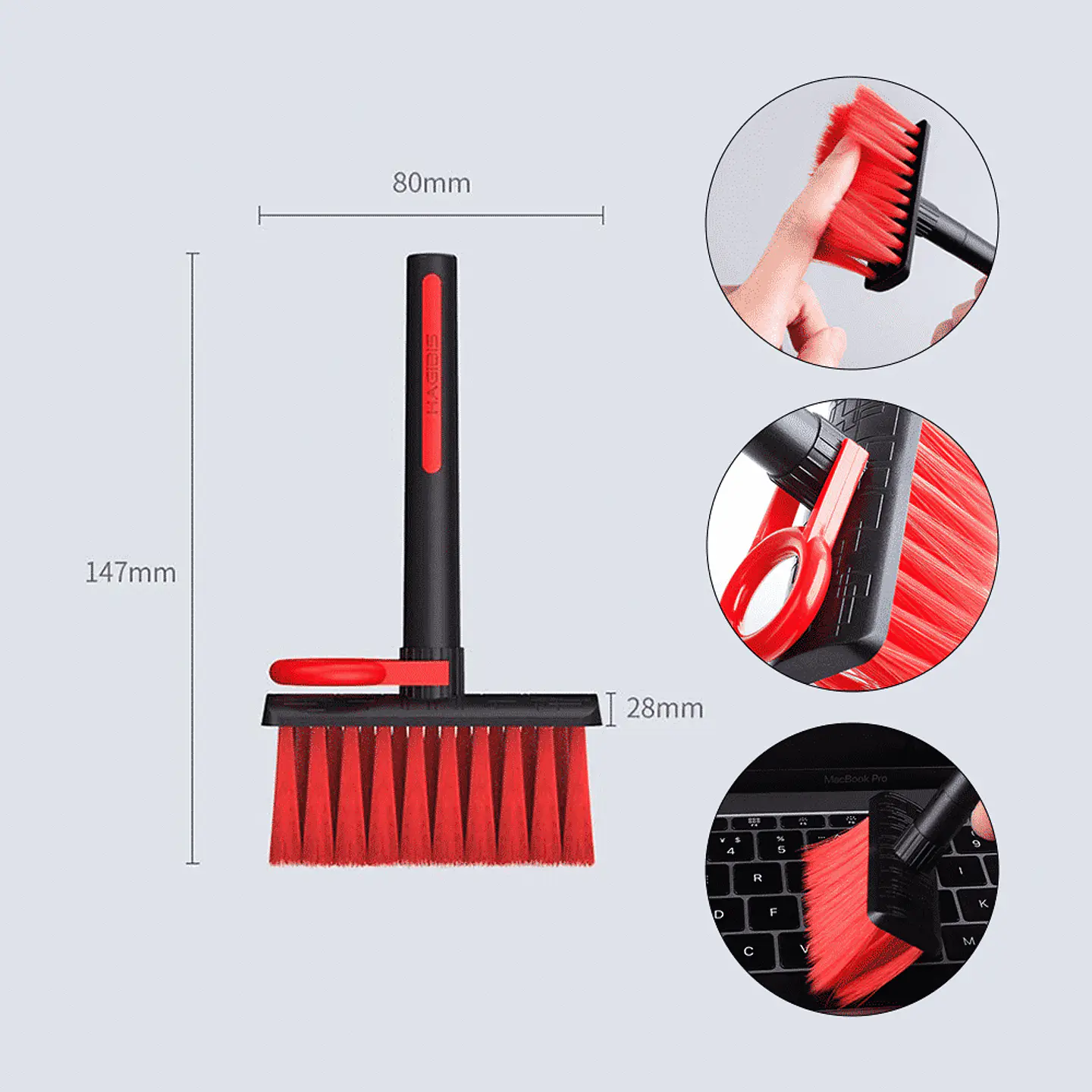 Cepillo, Brocha limpieza de Teclado Hagibis multifuncional 4 en 1 + extractor de teclas 4