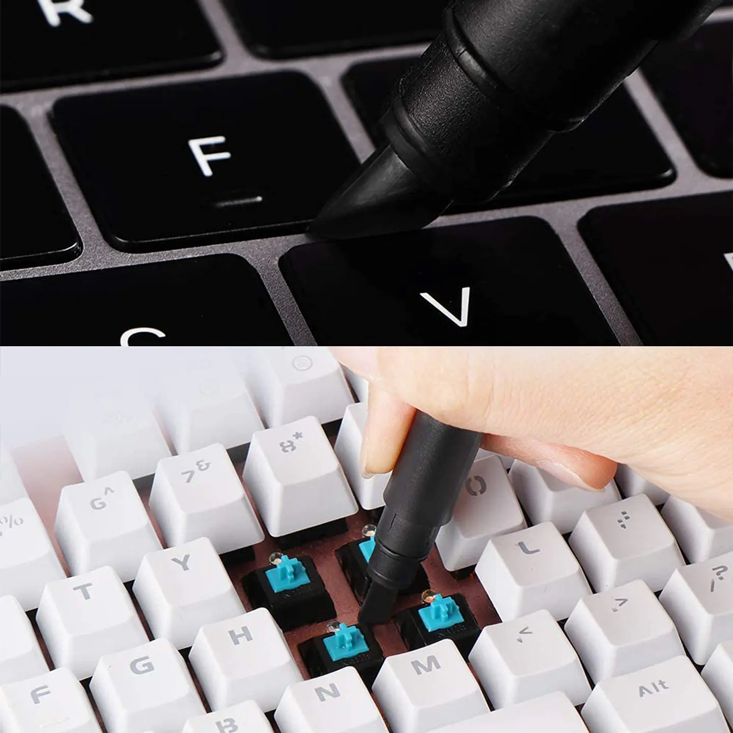 Cepillo, Brocha limpieza de Teclado Hagibis multifuncional 4 en 1 + extractor de teclas 5