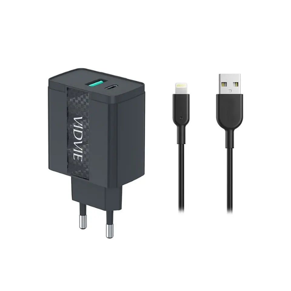 Adaptador 20W Carga Rápida USB - Tipo C, Qualcomm 3.0 + Cable Lightning 1