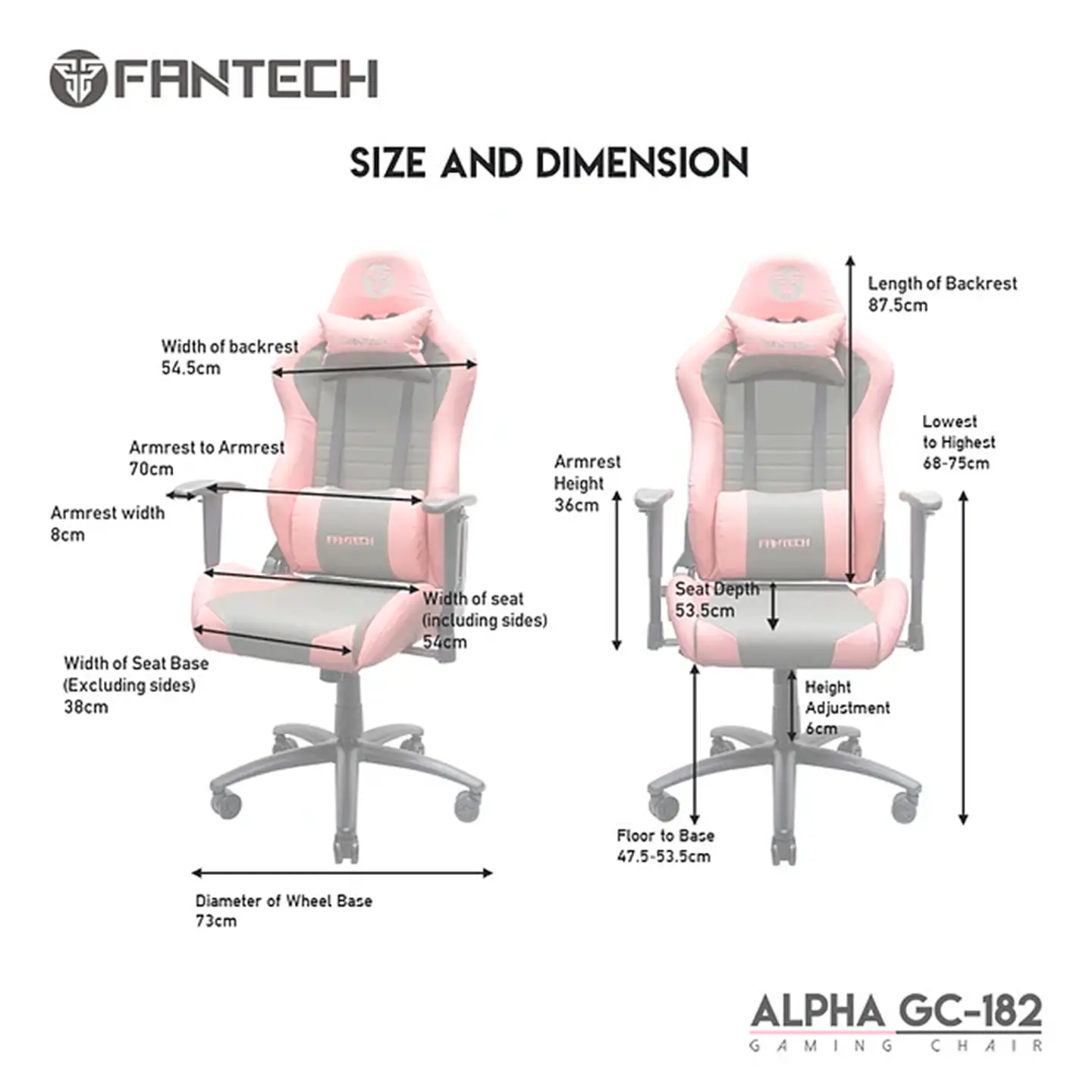 Silla de Escritorio Gamer Fantech GC182 Sakura Edition 7