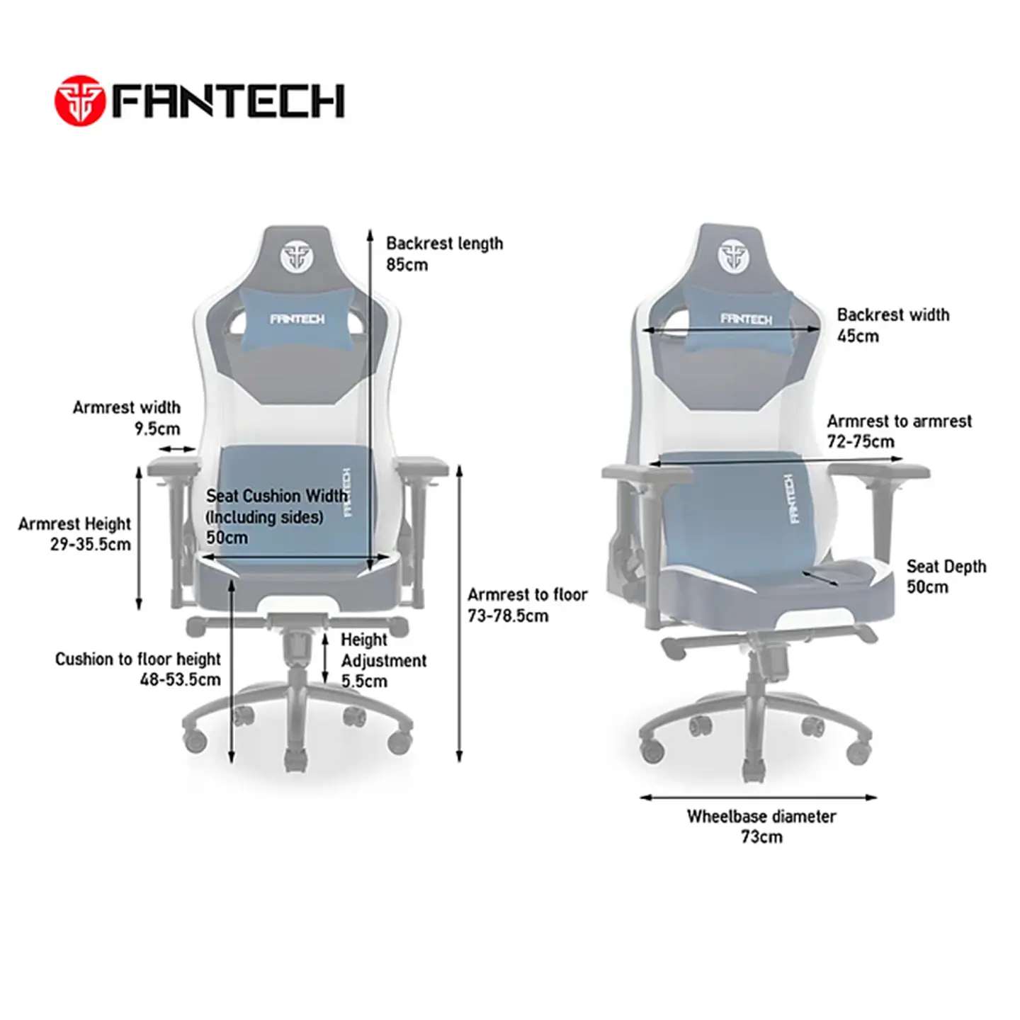 Silla de Escritorio Fantech Alpha Tank Series GC283 Orange 8